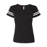 Lat - Womens 3537 Football V-Neck Fine Jersey Tee