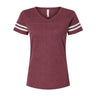 Lat - Womens 3537 Football V-Neck Fine Jersey Tee