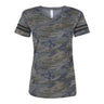 Lat - Womens 3537 Football V-Neck Fine Jersey Tee