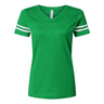 Lat - Womens 3537 Football V-Neck Fine Jersey Tee