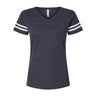 Lat - Womens 3537 Football V-Neck Fine Jersey Tee