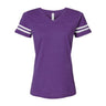 Lat - Womens 3537 Football V-Neck Fine Jersey Tee
