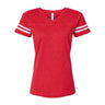 Lat - Womens 3537 Football V-Neck Fine Jersey Tee