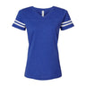 Lat - Womens 3537 Football V-Neck Fine Jersey Tee