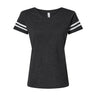 Lat - Womens 3537 Football V-Neck Fine Jersey Tee