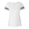 Lat - Womens 3537 Football V-Neck Fine Jersey Tee