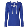 Lat - Womens 3538 Fine Jersey Lace-Up Long Sleeve T-Shirt