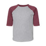 Lat - Kids 6130 Baseball Fine Jersey Three-Quarter Sleeve Tee