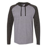 Lat - Mens 6917 Fine Jersey Hooded Long Sleeve Raglan T-Shirt