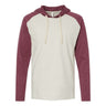 Lat - Mens 6917 Fine Jersey Hooded Long Sleeve Raglan T-Shirt