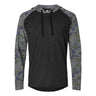 Lat - Mens 6917 Fine Jersey Hooded Long Sleeve Raglan T-Shirt