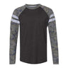 Lat - Mens 6934 Fine Jersey Mash Up Long Sleeve Tee