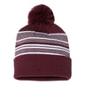 Sportsman - Mens Sp60 12" Striped Pom-Pom Knit Beanie