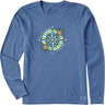 Life Is Good - Womens Washy Floral Compass Richer Long Sleeve Crusher-Lite T-Shirt