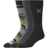 Hurley - Mens 3Pk Mens Half Terry Crew Sock