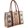 Wrangler Southwestern Pattern Dual Sided Print Canvas Wide Tote