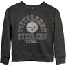 Junk Food - Girls Steelers Flock Raglan Crew Fleece Top