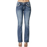 Miss Me - Womens 30" Wing Flip Mid-Rise Bootcut Jeans