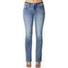 Miss Me - Womens 34" Fleur De Lis Mid-Rise Slim Bootcut Jeans