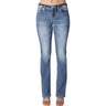 Miss Me - Womens 34" Fleur De Lis Mid-Rise Slim Bootcut Jeans