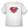Superman - Hastily Drawn Shield Big Boys T-Shirt In White