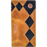 Roughy - Unisex Shiloh Diamond Patchwork Cutout Rodeo Wallet With Ostrich Print Leather Inlay And 1872 Logo Concho