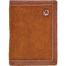 Roughy - Unisex Classic Roughout Tri-Fold Wallet With Leather Double Welt Edge And Logo Rivet
