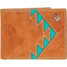 Hooey - Unisex Tonkawa Aztec Inlay Front Pocket Bi-Fold Wallet Accent Stitching And Logo Rivet