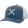 Hooey - Mens Sterling Mint 6-Panel Trucker Cap With Tuquoise Logo