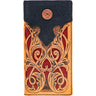 Roughy - Unisex Ryder Hand-Tooled Leather Cutout Rodeo Wallet With Leather Inlay Bullhide Leather Overlay And 1872 Concho