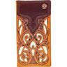 Hooey - Unisex Top Notch Hand-Tooled Leather Rodeo Wallet With Leather Inlay Bullhide Overlay And Logo Rivet