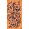 Hooey - Unisex Anhalt All Over Hand-Tooled Leather Floral Rodeo Wallet With Logo Rivet