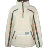 Hooey - Womens Sherpa Pullover With Multi Color Aztec Pattern Accents
