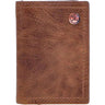 Hooey - Unisex Classic Smooth Trifold Wallet With Double Stitched Accent Edge And Logo Rivet