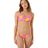 Roxy - Womens Island Time Reversible Square Neck Bralette Bikini Top