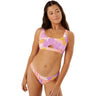 Roxy - Womens Bell Bottom Blooms Hipster Bikini Bottom (Shirred Back Cheeky)