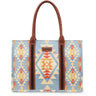 Wrangler Southwestern Pattern Dual Sided Print Canvas Wide Tote