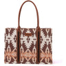 Wrangler Southwestern Pattern Dual Sided Print Canvas Wide Tote