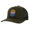 Habitat - Mens 6-Panel Trucker Cap With Multi Color Ocean And Sun Logo Patch