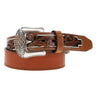 Hooey - Mens Maverick 1.5 Distressed Leather Belt With Aztec Filigree Embossed Natural Billets With & Accents