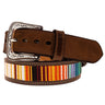 Hooey - Mens Tarlo 1.5 Faux Beaded Serape Embroidered Belt With Leather Double Welt Edge & Billets