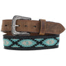 Hooey - Mens Ware 1.75-1.5 Tapered & Beaded Belt With Double Welt Edge & Western Billets
