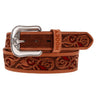 Hooey - Mens Top Notch 1.751.5 Tapered Natural Hand-Tooled Leather Filigree Cutout Belt With Inlay
