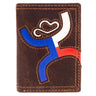 Hooey - Unisex Texican Laser Cut Hands Up Trifold Wallet With Texas Flag Inlay