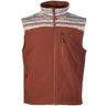Hooey - Mens Softshell Vest Rust Full Zip Body With Aztec Pattern Yoke