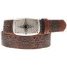 Hooey - Womens Dakota 1.5 Leather Belt With Aztec Emboss And Copper Thunderbird Buckle With Faux Onyx Stone