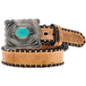 Hooey - Womens Aponi 1.5 Full Grain Leather Belt With Lacing & Faux Buckle