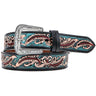 Hooey - Womens Sequoia 1.5 Hand-Tooled Feather Filigree Belt With & Hand-Painted Accents
