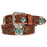 Hooey - Womens Dyani 1.5 Leather Filigree Belt With Hand Painted & Aztec Accents