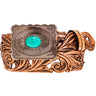 Hooey - Womens Rogue 1.5 Hand-Tooled Filigree Leather Belt With Cutouts And Faux Buckle